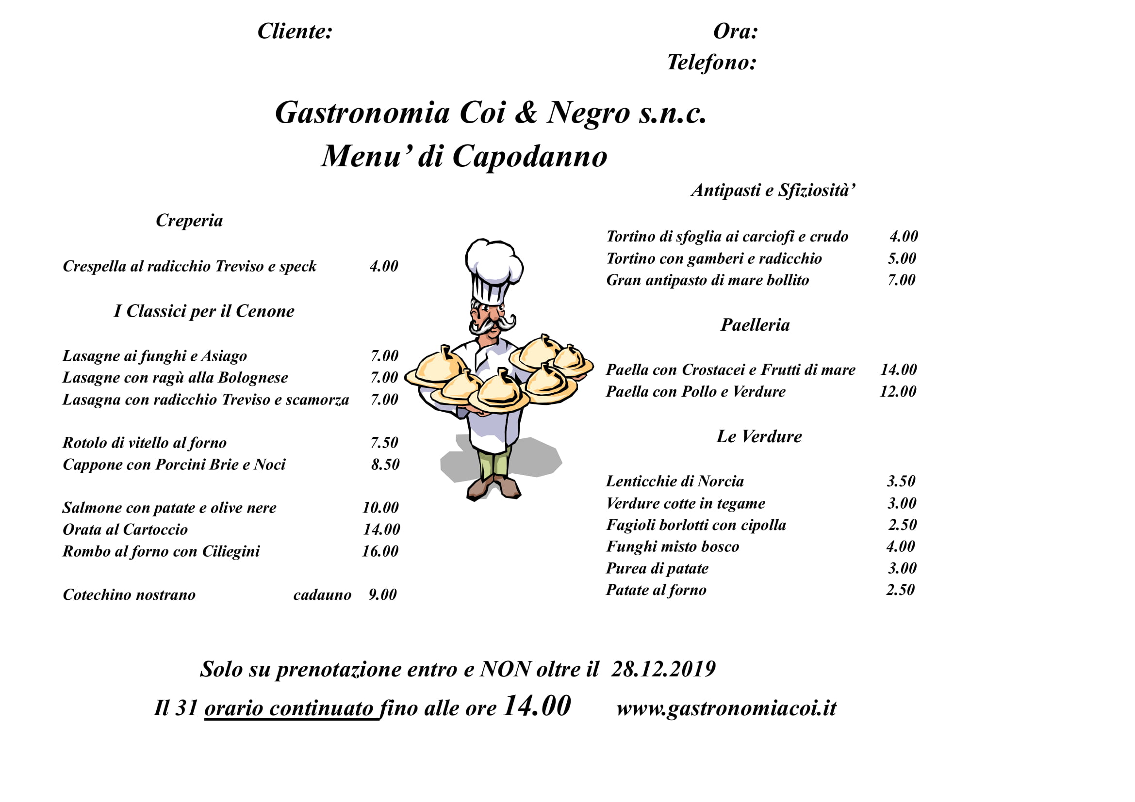 Menu Di Natale Gastronomia.Il Menu Di Capodanno Gastronomia Coi